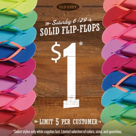 old navy flip flop $1 sale 2020